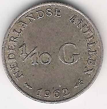 Antille Olandesi 1⁄10 Gulden 1962 A.jpg