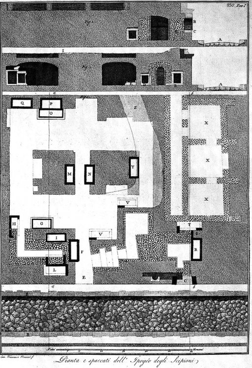 Sepolcro degli Scipioni , pianta del Piranesi.jpg