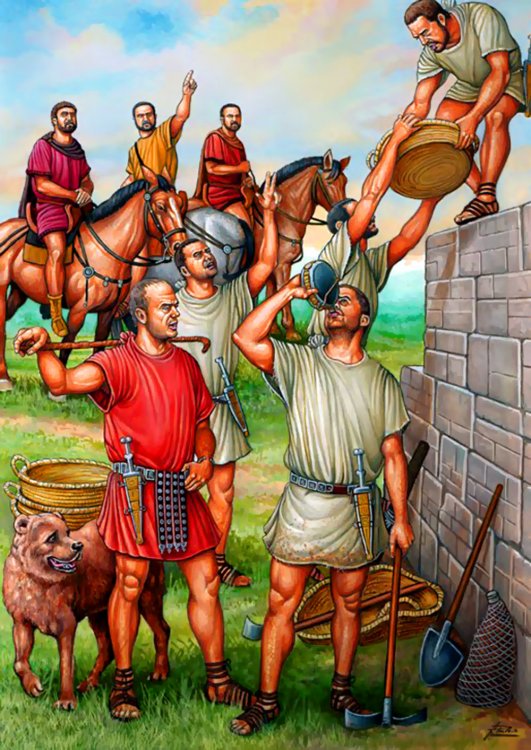 Roman soldiers building Hadrian's Wall.jpg