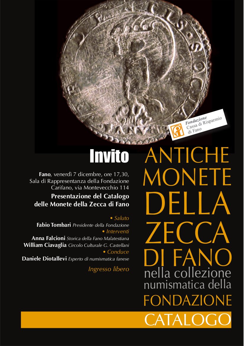 presentazione del catalogo della collezione di monete di Fano della Fondazione Cassa di Risparmio di Fano