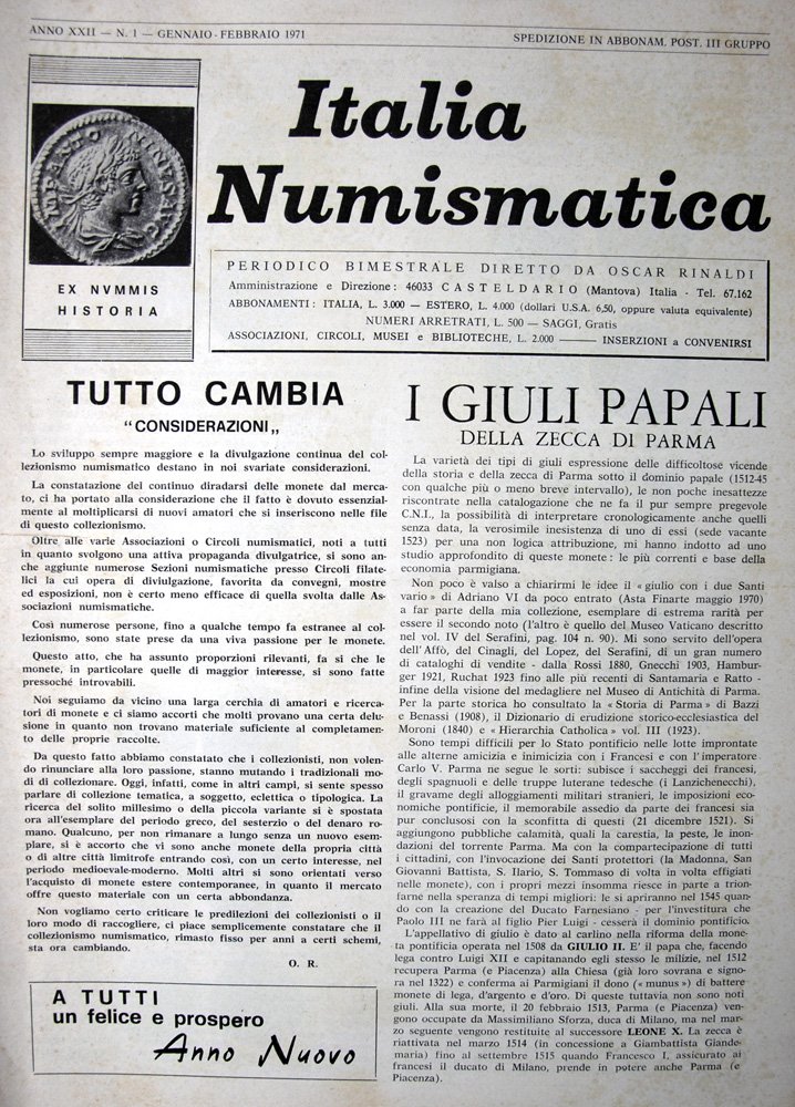 Italia Numismatica 1964 - 1971