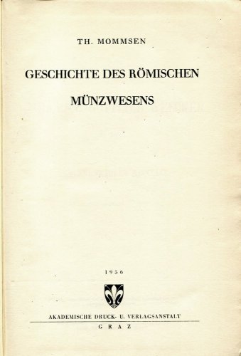 More information about "Geschicte des römischen Münzwesens"