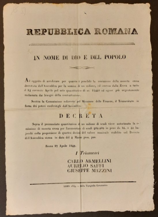 Repubblica Romana - Coniazione 16 e 40 Baiocchi.jpg