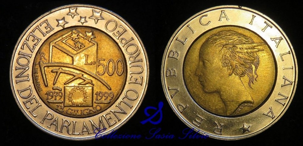 0003 - Repubblica Italiana - 500 Lire Elezioni del Parlamento Europeo - Anno 1999 - Bimetallica - Piasco (CN) - PA 1,00 - PV 3,00.jpg