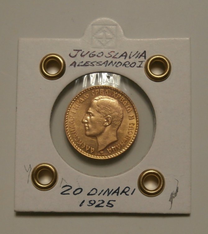 17 - Jugoslavia 20 Dinari 1925 Alessandro I° (dritto).jpg