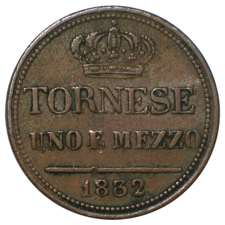 1 Tornese e mezzo 1832 Ferdinando II - rovescio (forum).jpg