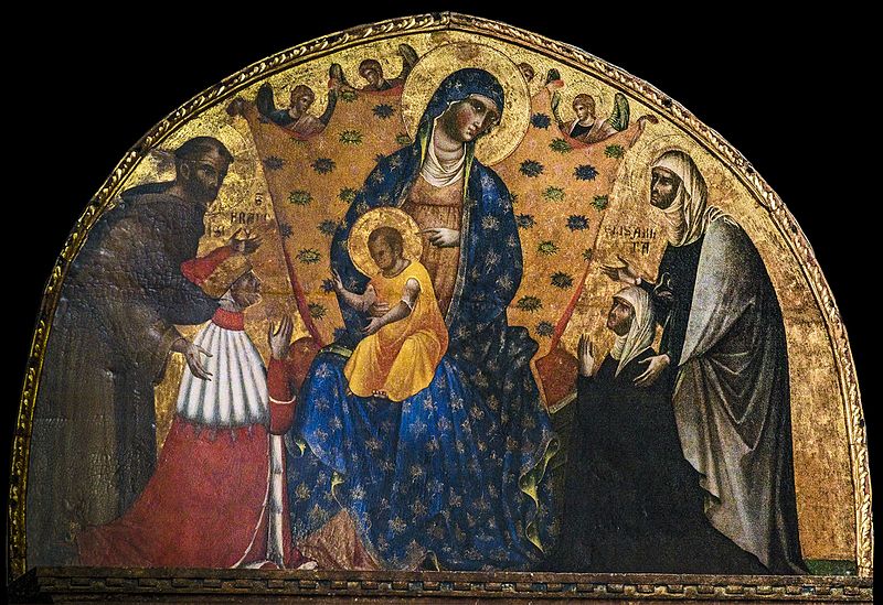 Frari_(Venice)_-_Chapter_Room_-_Monument_to_Doge_Francesco_Dandolo_-_Doge_Francesco_Dandolo_and_his_Wife_Presented_to_the_Madonna_by_Paolo_Veneziano.jpg