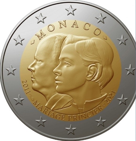 SCAMBIO 2 EURO MONACO 2021 CON 2 EURO MONACO 2020