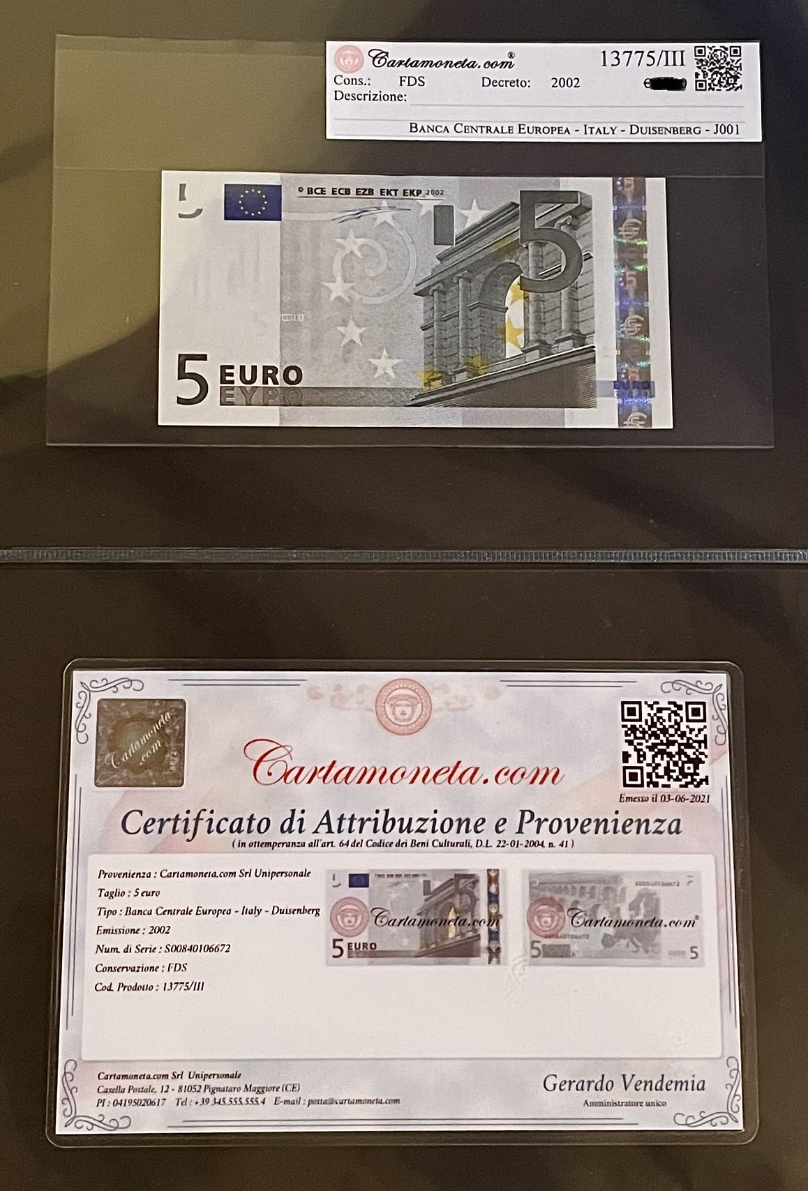 Banconota 5 euro anno 2002 - Cartamoneta e Scripofilia - Lamoneta