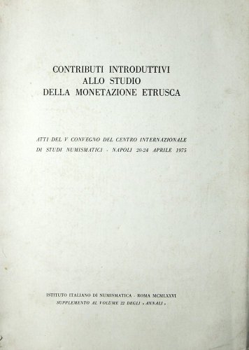 More information about "Contributi introduttivi: studio della monetazione etrusca"