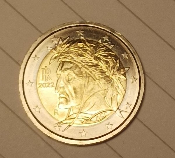 2 Euro Dante Alighieri 2022 Richiesta Identificazione/valutazione/autenticità 2 Euro Dante Alighieri 2022 Richiesta Identificazione/valutazione/autenticità