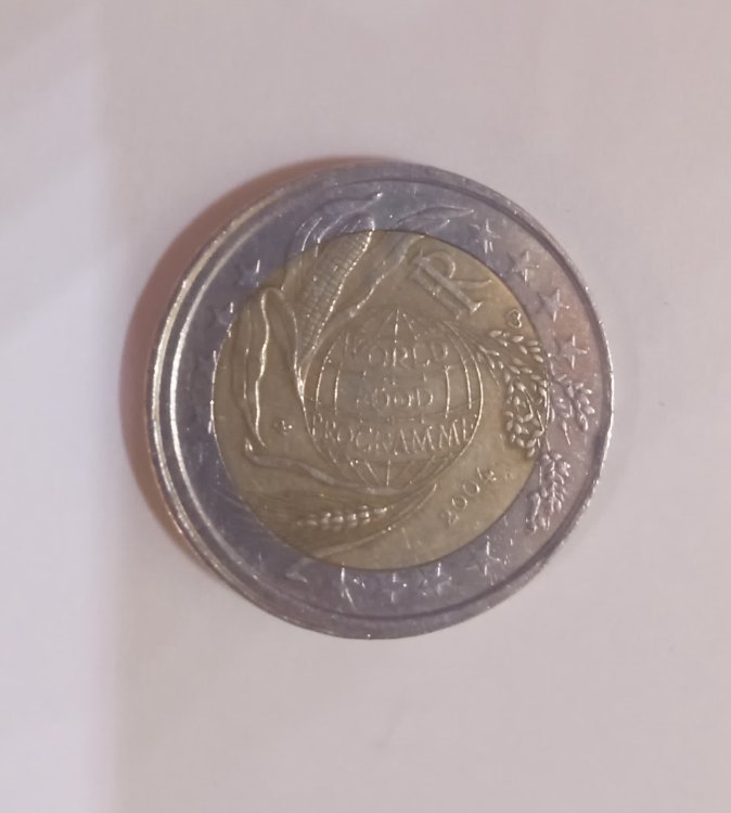 2 euro world food programme 2004 errore di conio