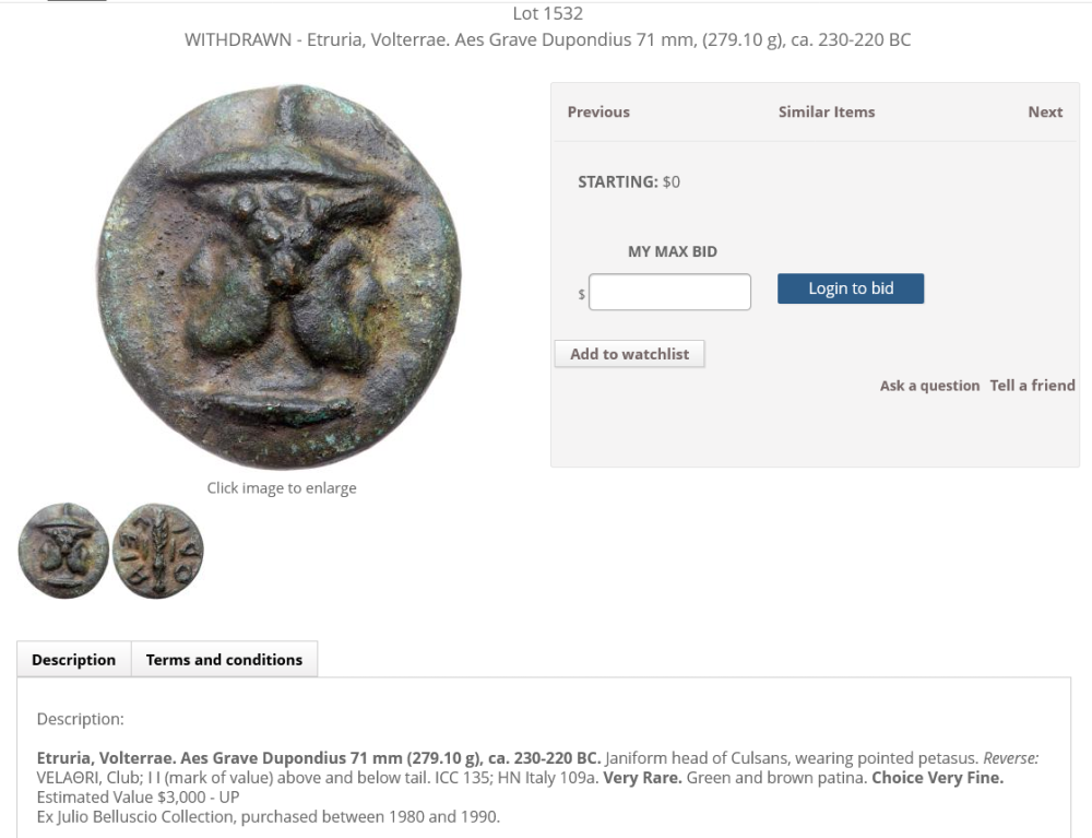 Screenshot 2024-05-25 at 21-13-38 WITHDRAWN - Etruria Volterrae. Aes Grave Dupondius 71 mm (279.10 g) ca. 230-220 BC.png