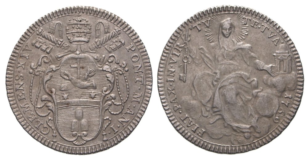 Doppiogiulio Clemente XIV A.I 1769 Roma BRACCIA TRONCHE.jpg