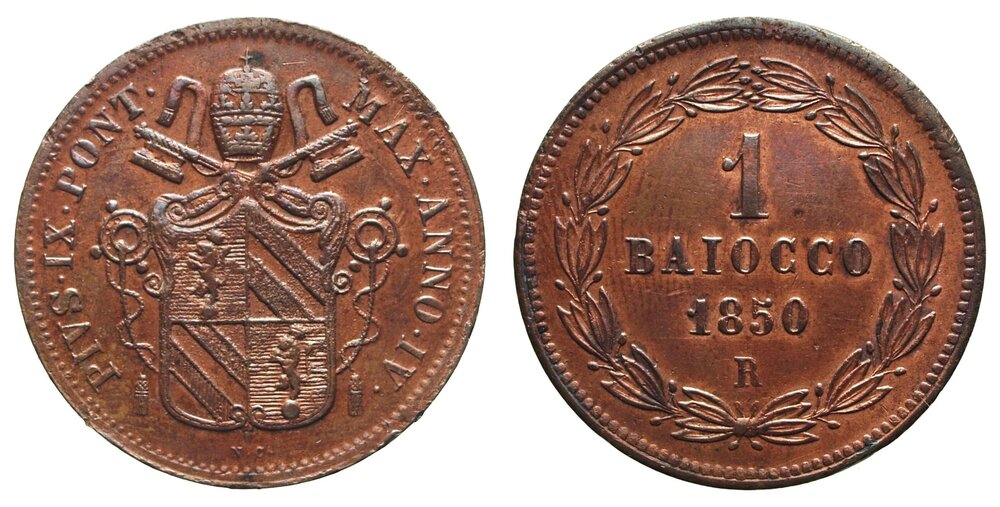 Baiocco Pio IX A.IV 1850 Roma.jpg