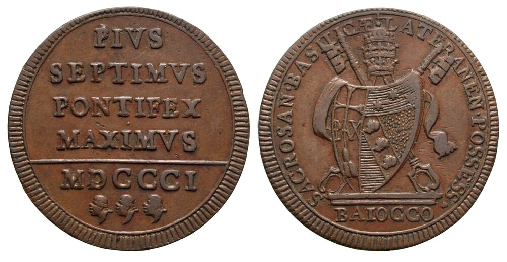 Baiocco Pio VII A.I 1801 Roma POSSESSO.jpg