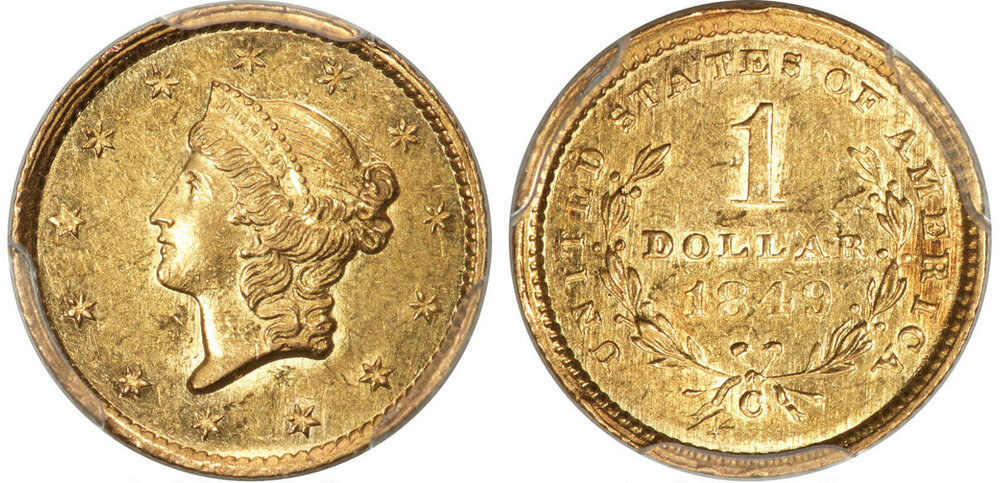 gold dollar1849C openHA-PCGSMS62.jpg