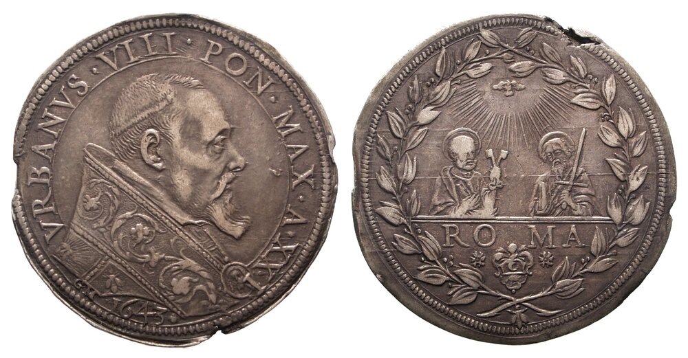 Piastra Urbano VIII A.XXI 1643 Roma.jpg