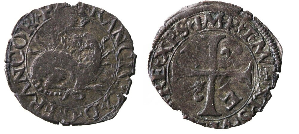 Italia Torino Francesco I re di Francia 1538-1542 Liard con salamandra eur 350 Numismatica Bassani.jpg