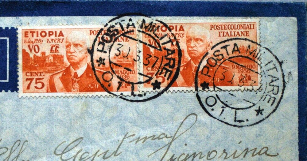 1937 - PM lettera da Somalia per Milano - retto Particolare.jpg