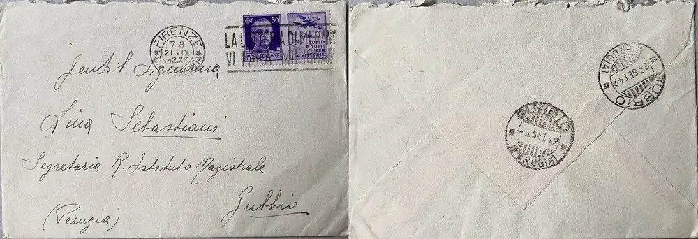 1942 lettera da Firenze a Gubbio.webp