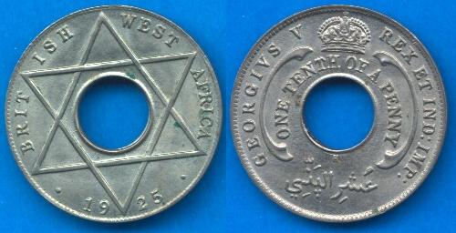 British West Africa 1/10 penny 1912-1936