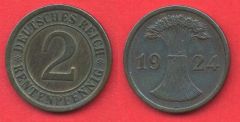 2 Renntenpfennig Repubblica di Weimar