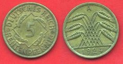 5 Renntenpfennig Repubblica di Weimar