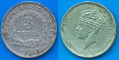 British West Africa 3 Pence 1938-1947