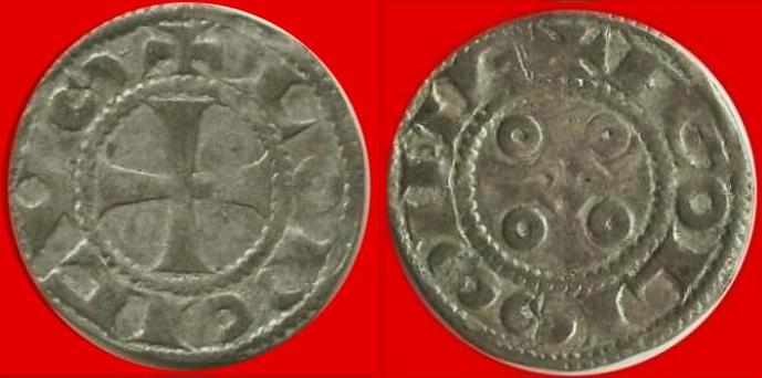 denaro di Luigi IV , zecca di Angouleme (F) XII-XIII secolo