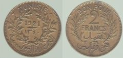 2 Franchi (buono) Tunisia protett. francese