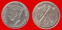 6 pence Rhodesia meridionale secondo tipo (testa più piccola e inclinata)