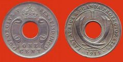 1 cent Africa oriental Brit. & Uganga prot.