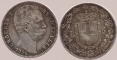 Regno d'Italia - Umberto I - scudo o 5 lire