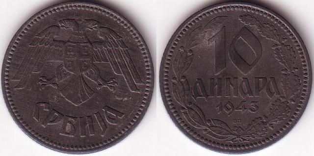 10 Dinari - 1943