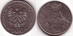 100 Zlotych - 1987 - Casimiro III