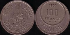 Tunisia – 100 Franchi – 1950