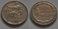 Buono 1 Lira Italia Seduta, Vittorio Emanuele III