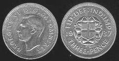 Threepence - re Giorgio VI