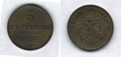 5 centesimi 1852, Francesco Giuseppe I° d'Asburgo-Lorena